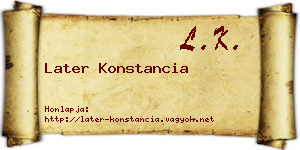 Later Konstancia névjegykártya